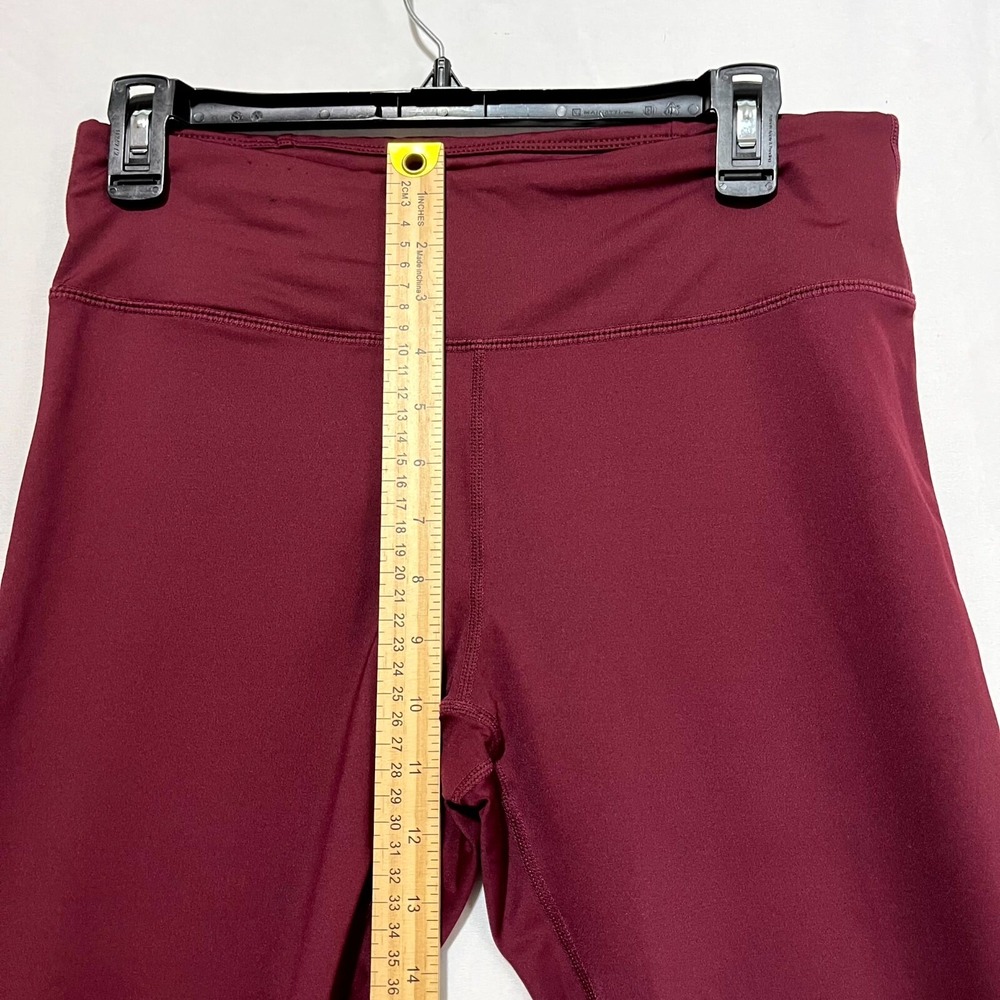 Fabletics Reflective Powerlite 7/8 Leggings Women's Large Burgundy Logo Mid Rise - Picture 4 of 8
